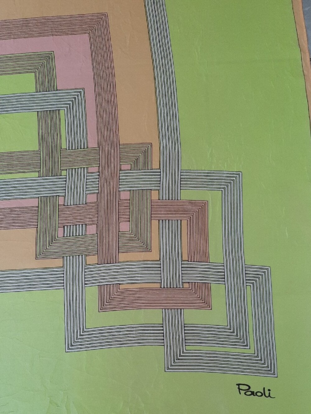 Geometric Print Scarf 27" Square - Picture 9 of 10